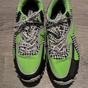 Christian Cowan Kids' Neon Green Checkerboard Sneakers